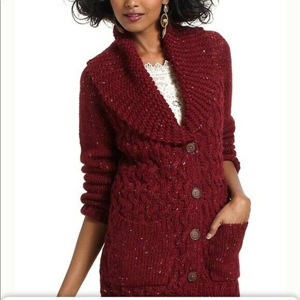 Anthropologie Women's Isabella Sinclair Farfar Chunky Knit Sweater sz S